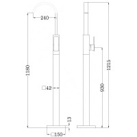 Смеситель напольный для раковины Abber Wasserfall AF8640B
