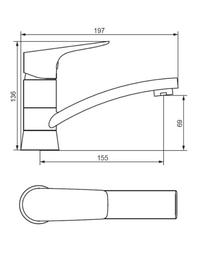Смеситель для раковины без донного клапана Damixa Jupiter 770220001