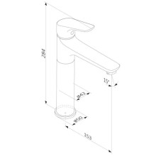 Смеситель для раковины без донного клапана Damixa Jupiter 770250001