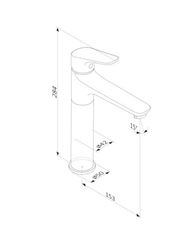 Смеситель для раковины без донного клапана Damixa Jupiter 770250301