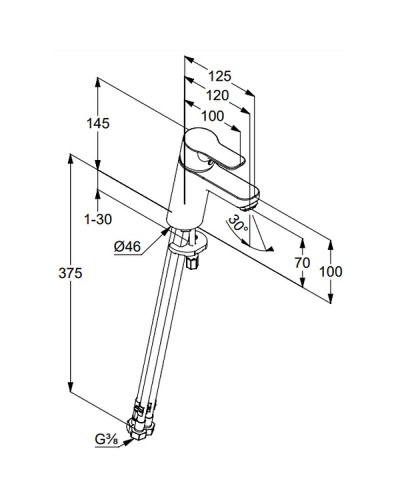 Смеситель для раковины Kludi Pure Easy 372750565 Хром