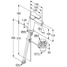 Смеситель для раковины Kludi Pure Easy 371900565 Хром