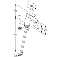 Смеситель для раковины Kludi Pure Easy 370280565 Хром