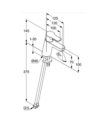 Смеситель для раковины Kludi Pure Easy 370280565 Хром