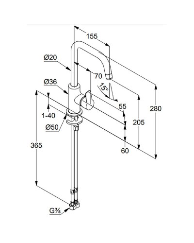 Смеситель для раковины Kludi Pure Easy 370240565 Хром