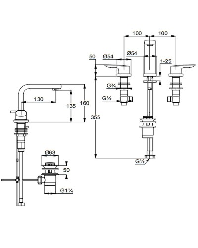 Смеситель для раковины Kludi Pure Solid 343940575 Хром