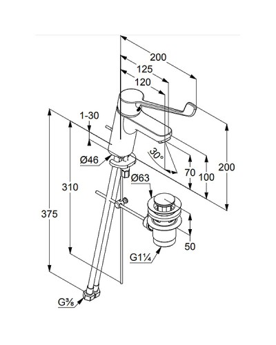 Смеситель для раковины Kludi Pure Easy 372870565 Хром