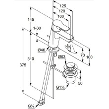 Смеситель для раковины Kludi Pure Easy 373829165 Белый Хром