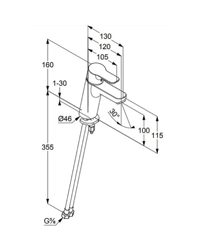 Смеситель для раковины Kludi Pure Easy XL 372929165 Белый Хром