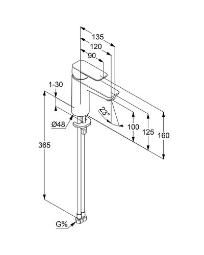 Смеситель для раковины Kludi Pure Style 402920575 Хром
