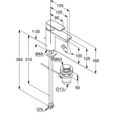 Смеситель для раковины Kludi Pure Style 402900575 Хром