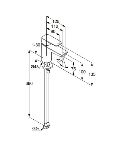 Смеситель для раковины Kludi Pure Style 400280575 Хром