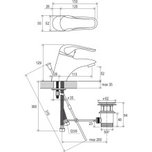 Смеситель для умывальника с донным клапаном Ravak Rosa RS 011.00