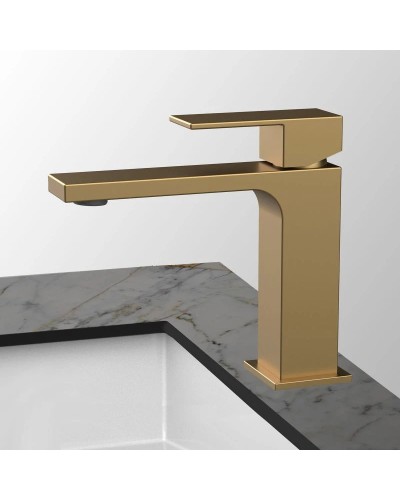 Смеситель для раковины без донного клапана Vincea Cube VBF-1C01BG