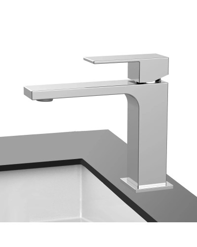 Смеситель для раковины без донного клапана Vincea Cube VBF-1C01CH