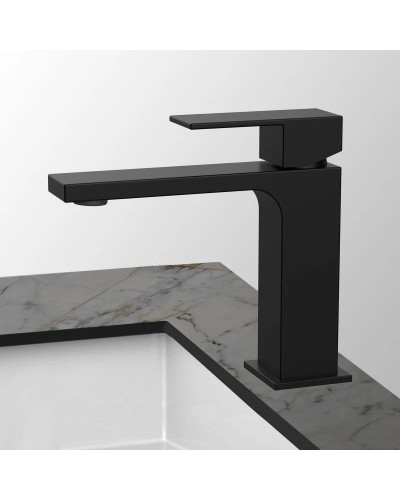 Смеситель для раковины без донного клапана Vincea Cube VBF-1C01MB