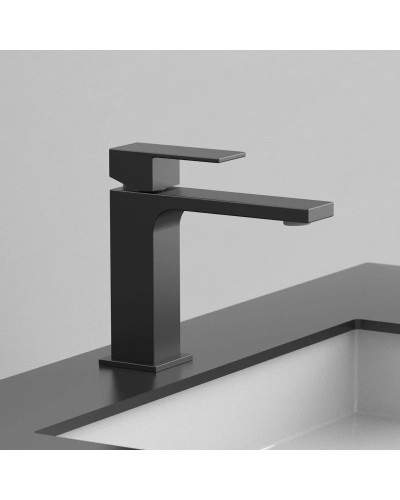 Смеситель для раковины без донного клапана Vincea Cube VBF-1C01MB