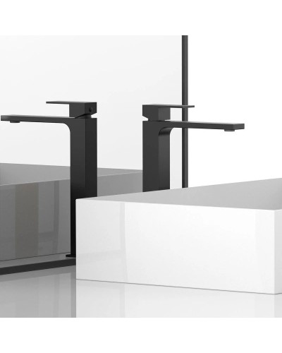 Смеситель для раковины без донного клапана Vincea Cube VBF-1C02MB