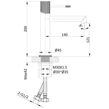 Смеситель для раковины без донного клапана Vincea Desire VBF-1D1BG