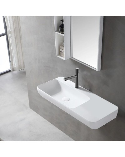 Смеситель для раковины без донного клапана Vincea Groove VBF-4G1GM