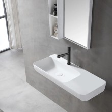 Смеситель для раковины без донного клапана Vincea Groove VBF-4G1MB