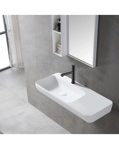 Смеситель для раковины без донного клапана Vincea Groove VBF-4G1MB