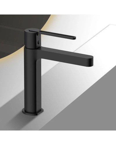 Смеситель для раковины без донного клапана Vincea Rondo VBF-1R1MB