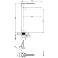 Смеситель для раковины без донного клапана Vincea Rondo VBF-1R2MB