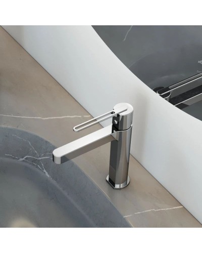 Смеситель для раковины без донного клапана Vincea Rondo VBF-1R1CH