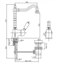 Смеситель для раковины CEZARES ELITE-LSM2-03/24-M