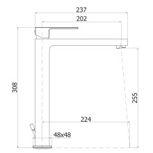 Смеситель для накладной раковины однорычажный, без донного клапана CEZARES EFFECT-LSM1-A-01-W0