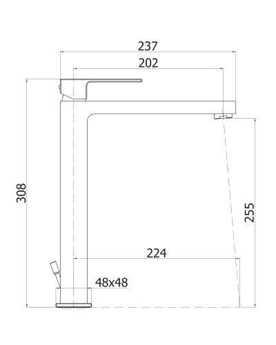 Смеситель для накладной раковины однорычажный, без донного клапана CEZARES EFFECT-LSM1-A-01-W0