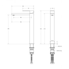 Смеситель для накладной раковины без донного клапана CEZARES SLIDER-LC-IN-W0