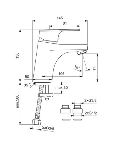 Смеситель для умывальника Vidima Флоу BA221AA
