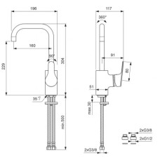 Смеситель для умывальника Vidima Флоу BA222AA