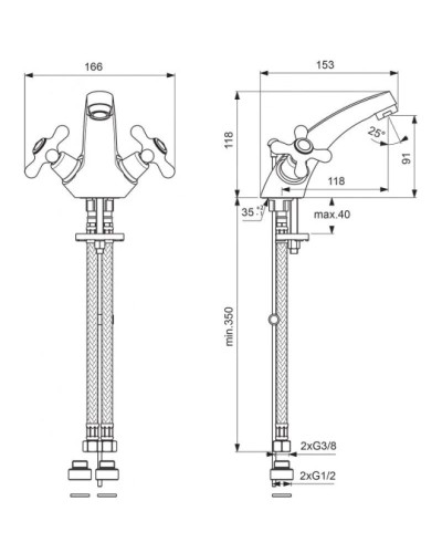 Смеситель для умывальника Vidima Ретро BA118LS