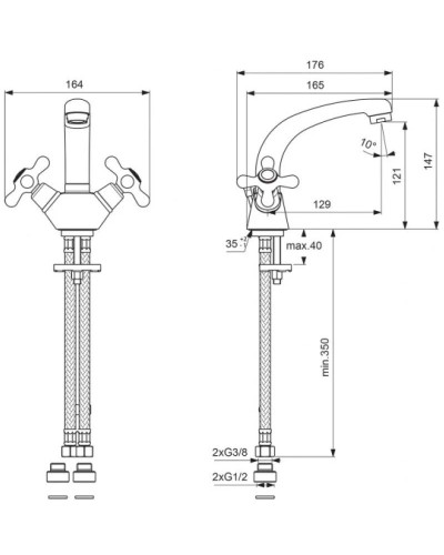 Смеситель для умывальника Vidima Ретро BA119LS