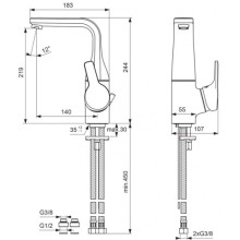 Смеситель для умывальника Vidima Видима Стрим BA091AA