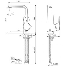 Смеситель для умывальника Vidima Видима Стрим BA091AA