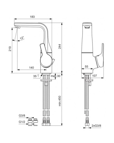 Смеситель для умывальника Vidima Видима Стрим BA091AA