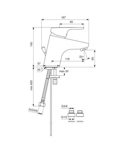 Смеситель для умывальника Vidima Видима Джой BA071AA