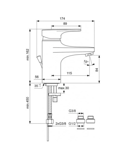 Смеситель для умывальника Vidima Видима Стрим BA089AA