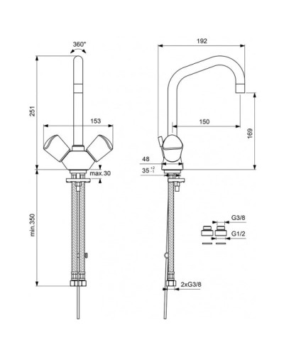 Смеситель для умывальника Vidima Сева Трио BA103AA