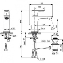 Смеситель для раковины Ideal Standard Connect Air A7007AA Хром