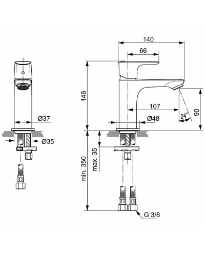 Смеситель для раковины Ideal Standard Connect Air A7010AA Хром