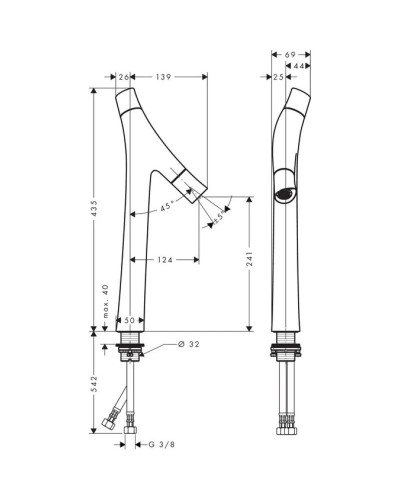 Смеситель для раковины Axor Starck Organic 12013000