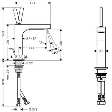 Смеситель для раковины с донным клапаном Axor Citterio 39031000