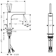 Смеситель для раковины с донным клапаном Axor Citterio 39031000