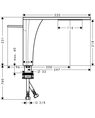 Смеситель для раковины с выпуском Axor Massaud 18020000