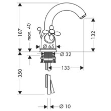 Смеситель для раковины с донным клапаном Axor Carlton 17030000
